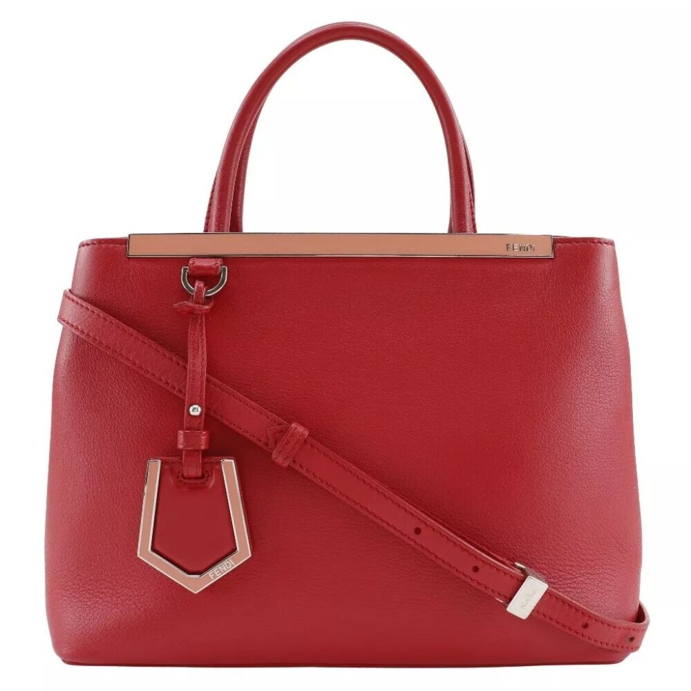 FENDI Petite to Jules Handbag 8BH253 2WAYShoulder Red Calfskin Women